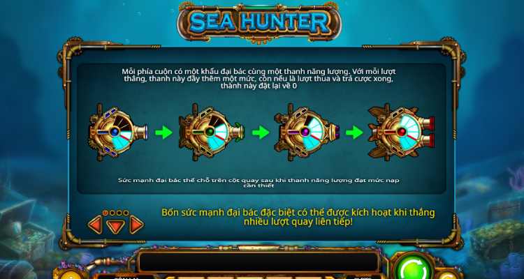 đại bác trong slot game Sea Hunter